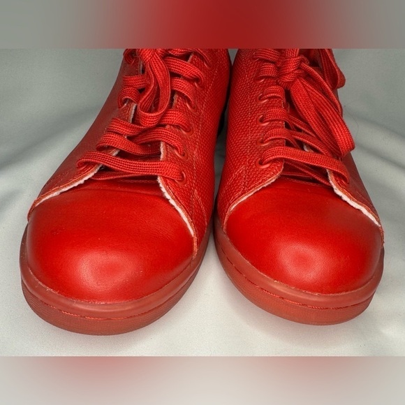 Adidas Men’s Stan Smith’s Adicolor Scarlet Red Leather Sneakers Size 13 - Picture 7 of 11